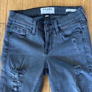 Frame grey ripped jeans